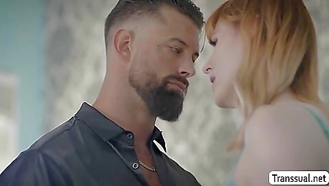 Sexy lingerie redhead takes it in her pussy and butt