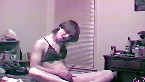 Stunning brunette wearing sexy lingerie in a fashion show