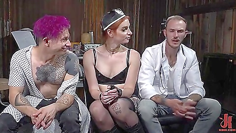 Two girls get faces fucked and then they get fucked again