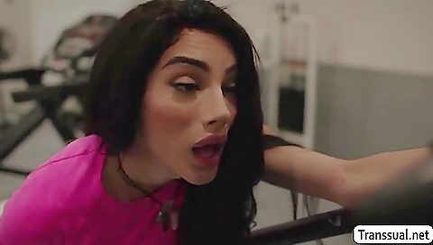 Cute brunette gets a deep throat facial after anal