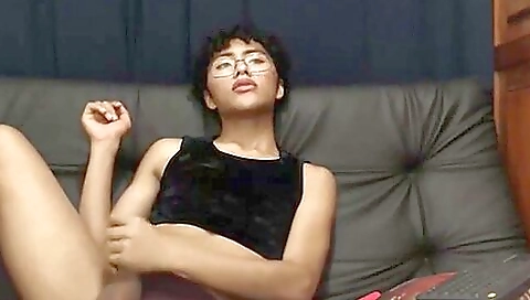 A girl shows a sexy self-tattooed body on a solo video