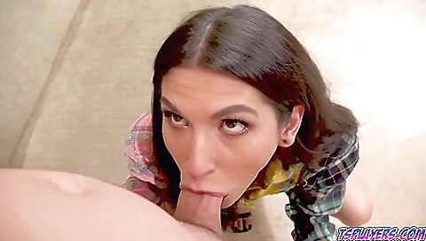 A hot brunette babe getting fucked in her ass by her lover