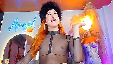 Redhead in her sexy lingerie fucked solo by a big dick