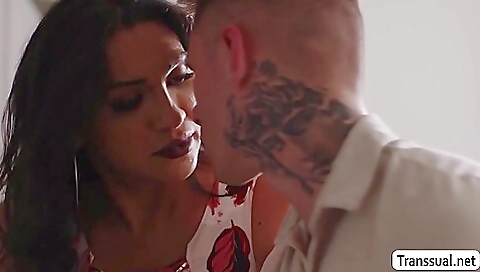 Older stepson gets fucked in the ass by a brunette